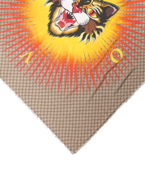 gucci striped wool scarf with angry cat|GUCCI® Women's Shawls & Stoles .